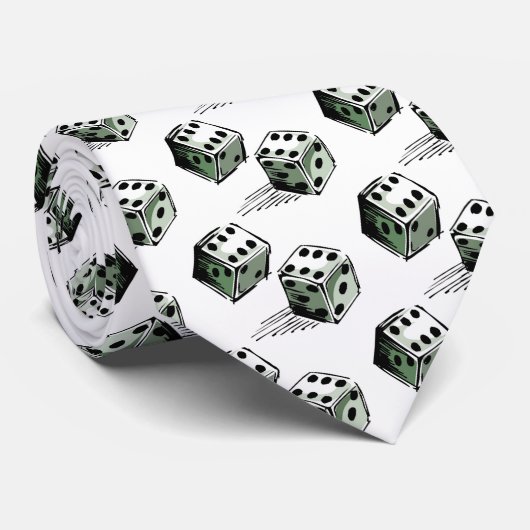 Craps Dice High Roller Gambling Stropdas (Opgerold)