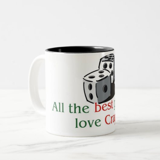 Craps Lover's mok met twee toonhoogten (Voorkant links)