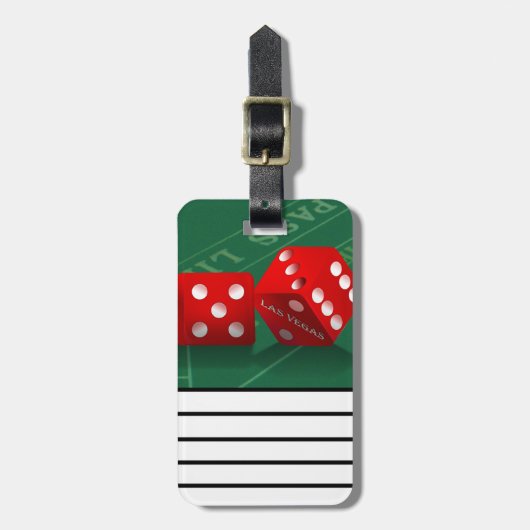 Craps-tabel met Las Vegas-ijs Bagagelabel (Voorkant verticaal)