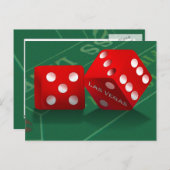 Craps-tabel met Las Vegas-ijs Briefkaart (Voorkant / Achterkant)