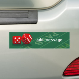 Craps-tabel met Las Vegas-ijs Bumpersticker