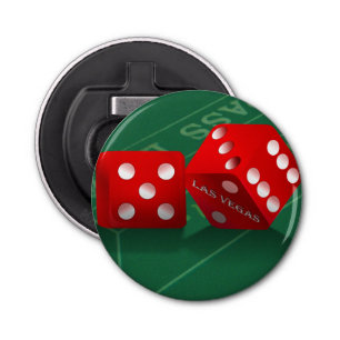 Craps-tabel met Las Vegas-ijs Button Flesopener