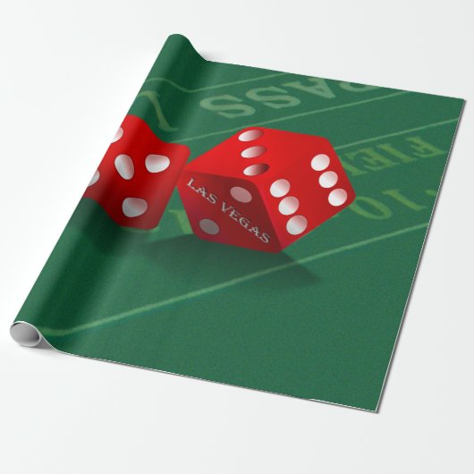 Craps-tabel met Las Vegas-ijs Cadeaupapier (Uitgerold)