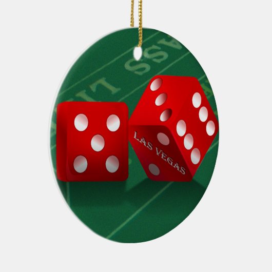 Craps-tabel met Las Vegas-ijs Keramisch Ornament (Rechts)