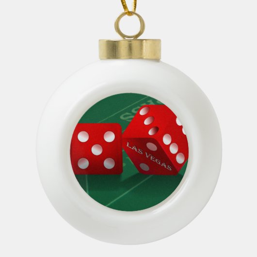 Craps-tabel met Las Vegas-ijs Keramische Bal Ornament (Voorkant)