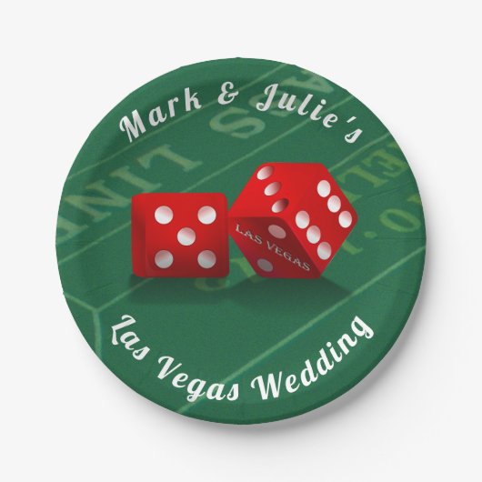 Craps-tabel met Las Vegas-ijs Papieren Bordje (Voorkant)