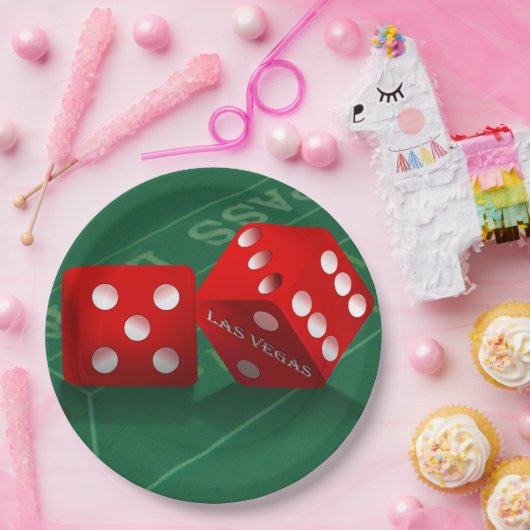 Craps-tabel met Las Vegas-ijs Papieren Bordje (Feest)
