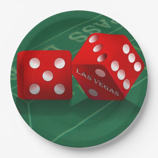Craps-tabel met Las Vegas-ijs Papieren Bordje (Voorkant)
