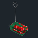 Craps-tabel met Las Vegas-ijs Plaatskaart Houder<br><div class="desc">Kopieer deze link ( https://www.zazzle.com/z/3rnzl ) zodat de Table Kaart met deze Table Kaart houder meegaat! ~~~ Red Dice met Las Vegas tekst op hen, op een craps tafel achtergrond. ~~~~ Hier in de * Las Vegas Icons * Store vindt u design, waaronder enkele van de meest populaire bezienswaardigheden in...</div>