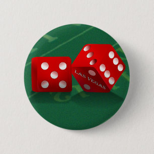 Craps-tabel met Las Vegas-ijs Ronde Button 5,7 Cm