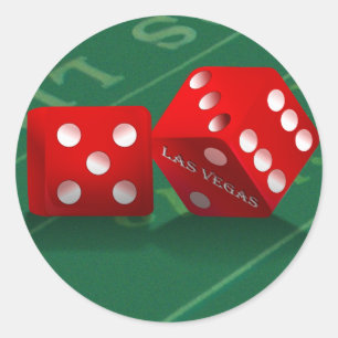 Craps-tabel met Las Vegas-ijs Ronde Sticker