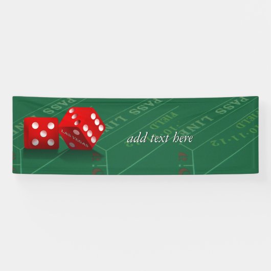 Craps-tabel met Las Vegas-ijs Spandoek (Horizontaal)