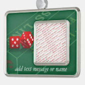 Craps-tabel met Las Vegas-ijs Verzilverd Omlijst Ornament (Links)