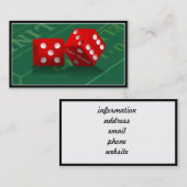Craps-tabel met Las Vegas-ijs Visitekaartje (Voorkant / Achterkant)