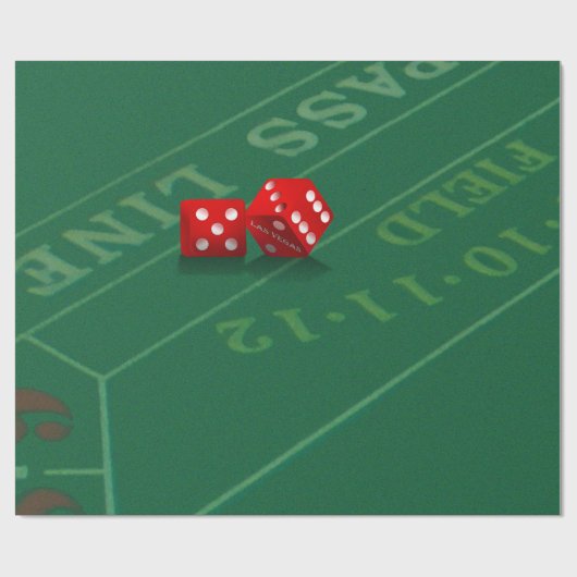 Craps Table met Las Vegas Dice Wrapping Paper Cadeaupapier (Vlak)