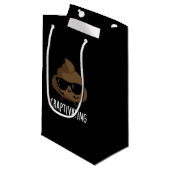 Craptivating Funny Cool Poop Pun Dark BG Klein Cadeauzakje (Voorkant Gekanteld)