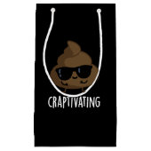 Craptivating Funny Cool Poop Pun Dark BG Klein Cadeauzakje (Voorkant)
