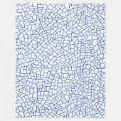 Craquelure Pattern - Navy Blue op White Fleece Deken (Voorkant)