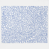 Craquelure Pattern - Navy Blue op White Fleece Deken (Voorkant (Horizontaal))