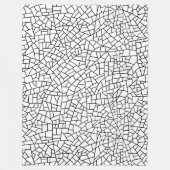 Craquelure Pattern - Zwart-wit Fleece Deken (Voorkant)