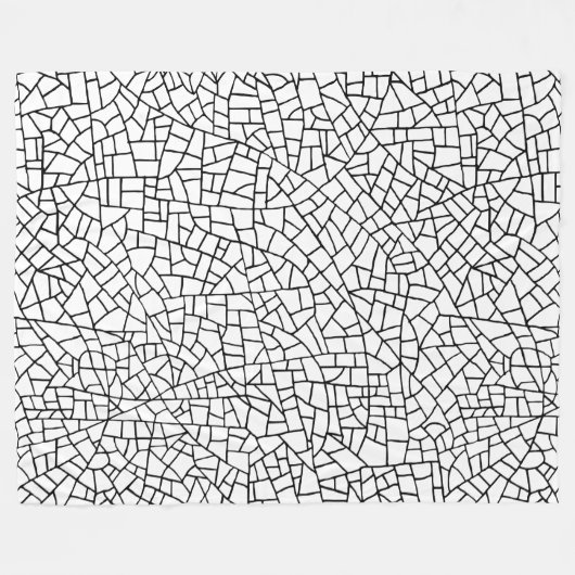 Craquelure Pattern - Zwart-wit Fleece Deken (Voorkant (Horizontaal))