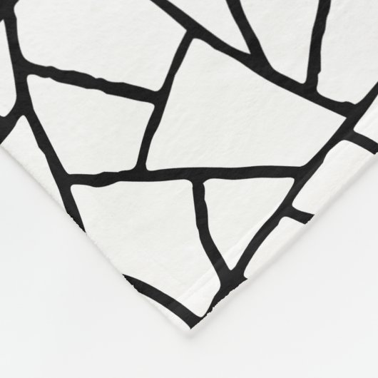 Craquelure Pattern - Zwart-wit Fleece Deken (Hoek)