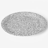 Craquelure Pattern - Zwart-wit Papieren Bordje (Gekanteld)