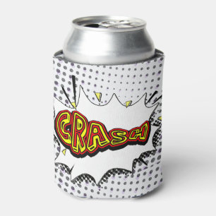 Crash Action Bubble Red en Yellow Typografie Blikjeskoeler
