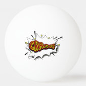 Crash Action Bubble Red en Yellow Typografie Pingpongbal (Voorkant)