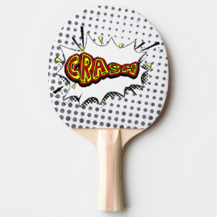 Crash Action Bubble Red en Yellow Typografie Tafeltennisbatje