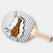 Crash Action Bubble Red en Yellow Typografie Tafeltennisbatje (Zijkant)