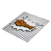 Crash Action Bubble Red en Yellow Typografie Tegeltje (Zijkant)