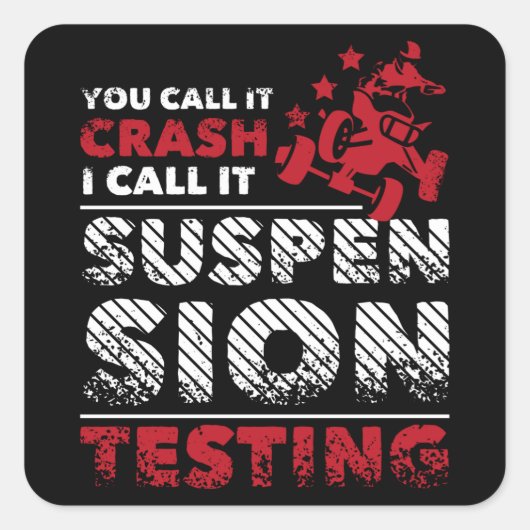 Crash ATV Quad Vierkante Sticker (Voorkant)