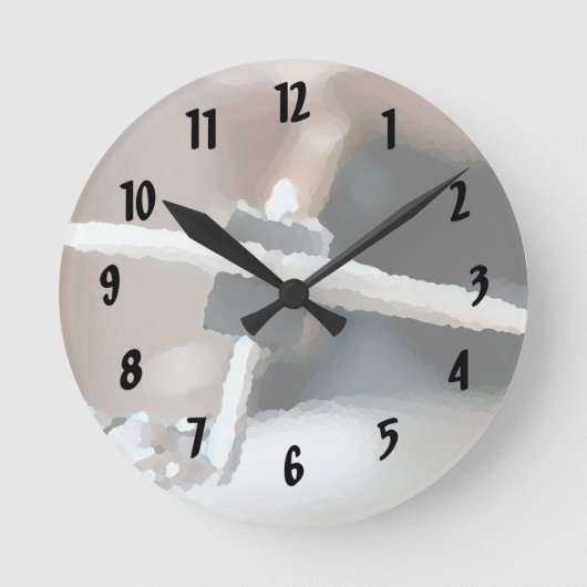 Crash cymbal painterly drumset side muziekdesign ronde klok (Voorkant)