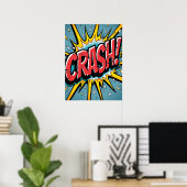 CRASH! Explosie van verbrijzelde Pop Art Poster (Thuiskantoor)