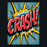 CRASH! Explosie van verbrijzelde Pop Art Poster<br><div class="desc">Breng de explosieve energie van een klassiek comic book panel aan je wand met dit dynamische "CRASH!" pop art poster. Dit unieke kunstwerk legt een moment van pure impact vast, met verbrijzelde, gebroken letters omringd door vliegende glasscherven, bewegingslijnen en een levendige starburst. Met zijn gedurfde kleuren, retro halftone stippen en...</div>