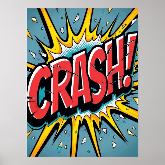 CRASH! Explosie van verbrijzelde Pop Art Poster (Voorkant)