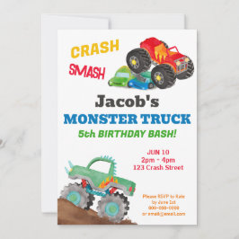 Crash Smash Monster Truck Verjaardag Bash Waterver Kaart