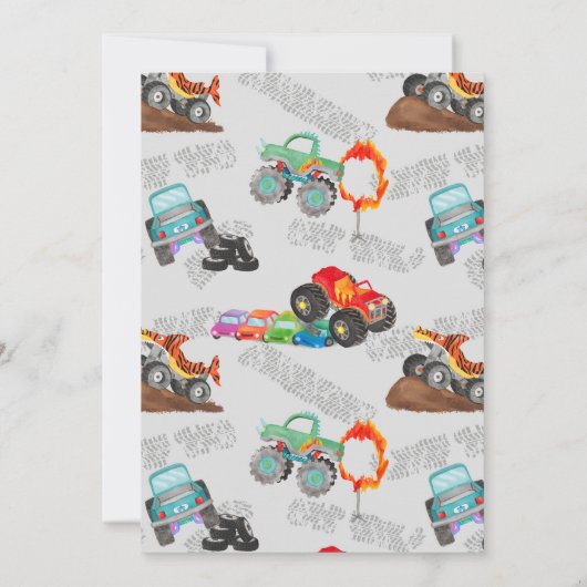 Crash Smash Monster Truck Verjaardag Bash Waterver Kaart (Achterkant)