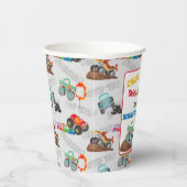 Crash Smash Monster Truck Verjaardag Bash Waterver Papieren Bekers (Rechts)