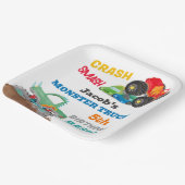 Crash Smash Monster Truck Verjaardag Bash Waterver Papieren Bordje (Gebogen)
