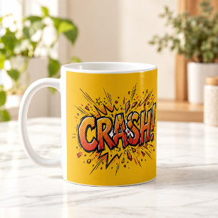 CRASH Stripboek Pop Art Gele Mok