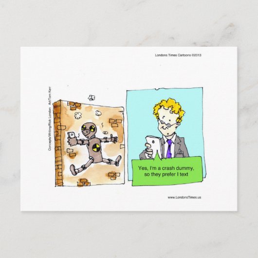 Crash Tekst Dummy Grappig Briefkaart (Voorkant)