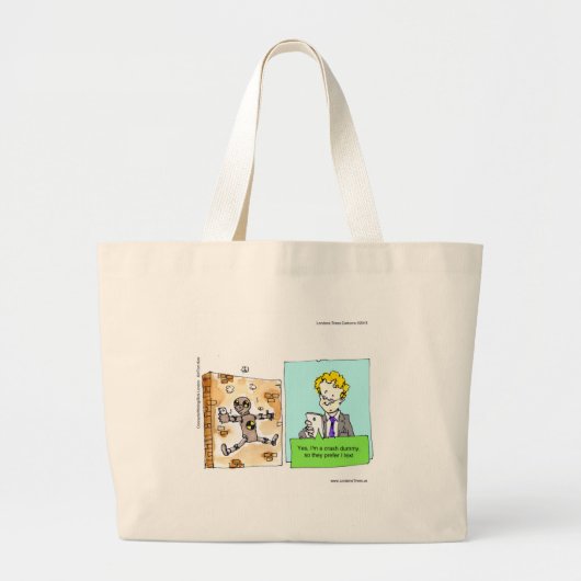 Crash Tekst Dummy Grappig Grote Tote Bag (Voorkant)