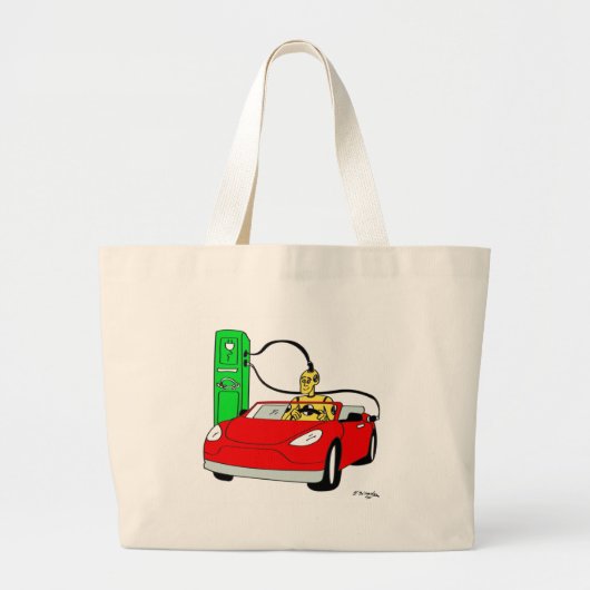 Crash Test Dummy en autooplading Grote Tote Bag (Voorkant)