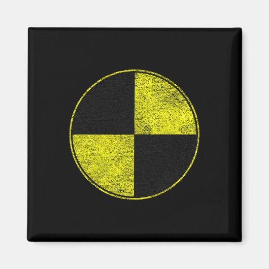 Crash Test Dummy kostuum doen alsof ik een crashte Magneet (Voorkant)