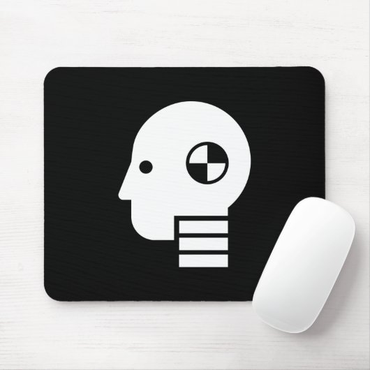 Crash Test Dummy Pictogram Mousepad Muismat (Met muis)