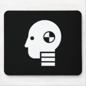 Crash Test Dummy Pictogram Mousepad Muismat (Voorkant)