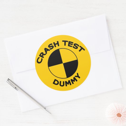 Crash Test Dummy Ronde Sticker (Envelop)