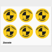 Crash Test Dummy Ronde Sticker (Vel)